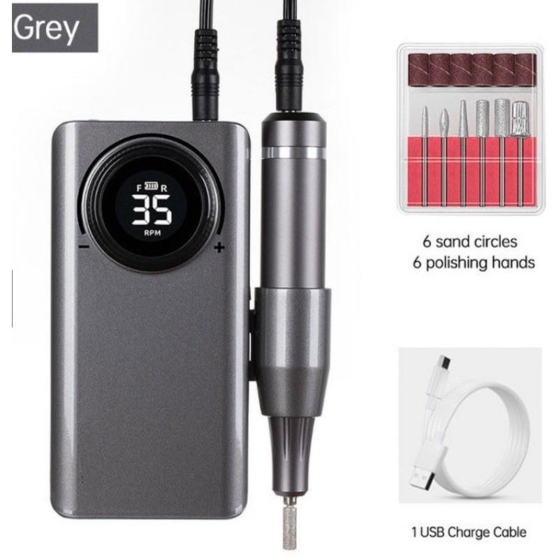 

35000 об/мин многофункциональная портативная электрическая дрель для ногтей перезаряжаемая ЖК-инструменты для ногтей ручка гелевая полировка ногтей набор