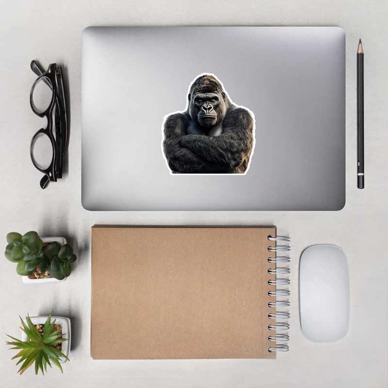 Adesivo Divertente Gorilla con le Mani Incrociate per Auto Vinile Impermeabile Decalcomania su Paraurti Finestrino Posteriore Laptop Decalcomania Autoadesiva Per Accessori Auto TM241
