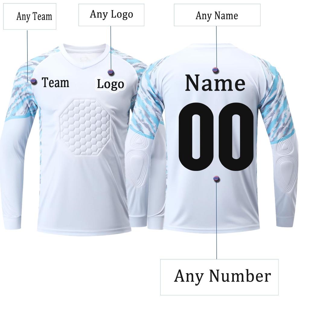 Custom Padded Goalie Jersey Soccer Goalie Shirt Personalized Goalkeeper Uniform Goalkeeper Kit for Kids Boys Youth Adults