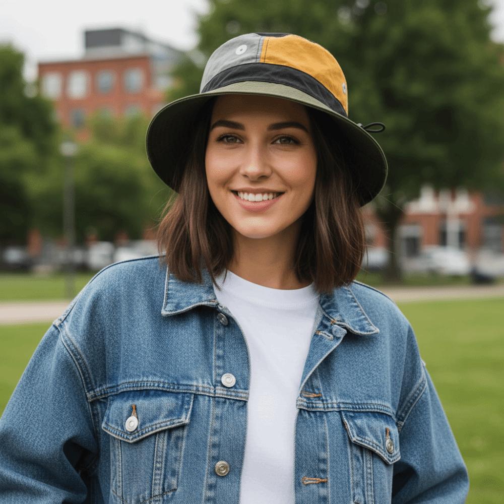 Casual Breathable Quick-Dry Bucket Hat Light Thin Folding Fisherman Hat Patchwork Anti-UV Sun Protection Cap Outdoor