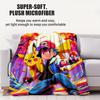 Pokémon Anime Flannel Blanket Vibrant Pikachu Ash Print Soft Warm Throw Sofa Bed Cover Camping Nap Cape Kids Adults Fans Gift