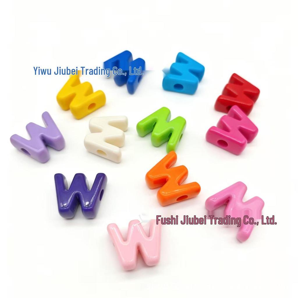 Colorful Acrylic Alphabet 'A' Beads for DIY Keychains & Charms