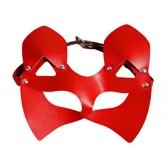 Máscara de Olhos BDSM com Rebite e Design Vazado Tira Ajustável Máscara Erótica para Roleplay Acessório Sexy de Mascarada para Roleplay para a Intimidade de Casais