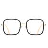 -1.0 -1.5 -2.0 -2.5 -3.0 Bis -6.0 Damen Herren Mode Quadratische Kurzsichtigkeitsbrille Übergroße Brille Studenten Metall Klare Gläser