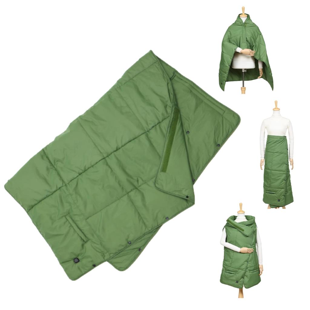 Große Heizdecke, Schoßdecke, Rock, Weste, Poncho, 3-in-1 Outdoor-Bekleidung, stilvoll, grün