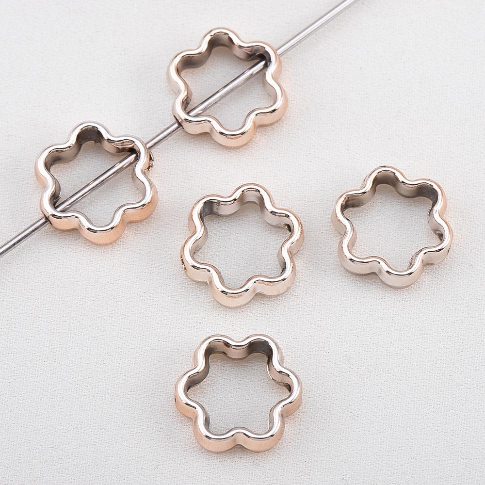 50pcs Two Hole CCB Square Love Heart Frame Spacer Beads DIY Necklace Bracelet Earrings Connectors Pendants Jewelry Accessories