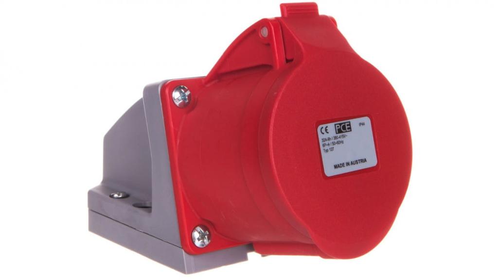 Fixed Socket 32A 7P 400V Red Ip44 127-6V