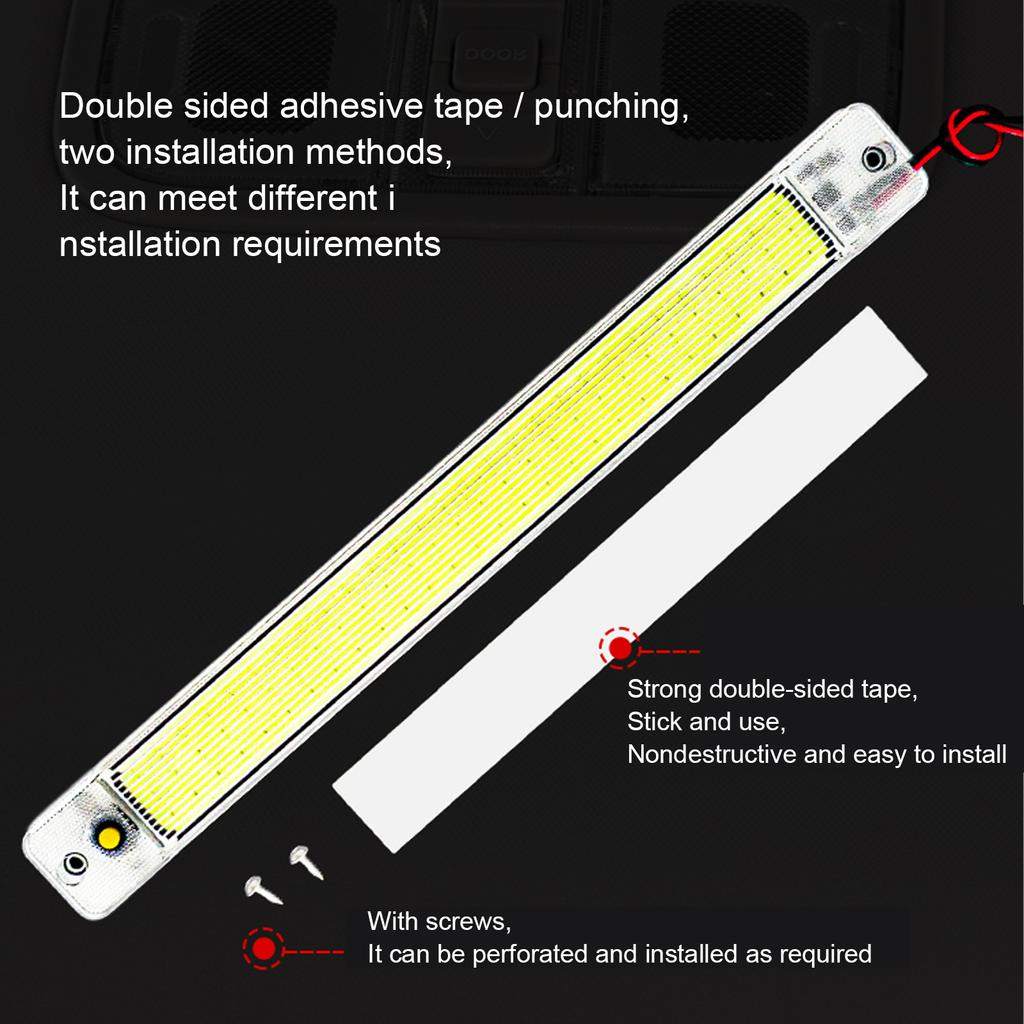 2 Pcs 84 LED 10W Car Interior Led Light Bar White Light Tube With Switch For Van Lorry Truck RV For Camper Indoor Ceiling