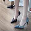 OMG! Tai Cool Spicy~ High Heels 2025 Thin Heel Rivet Shallow Mouth Punk Style Pointed Head Super Heel Spice Girl Single Shoes Women