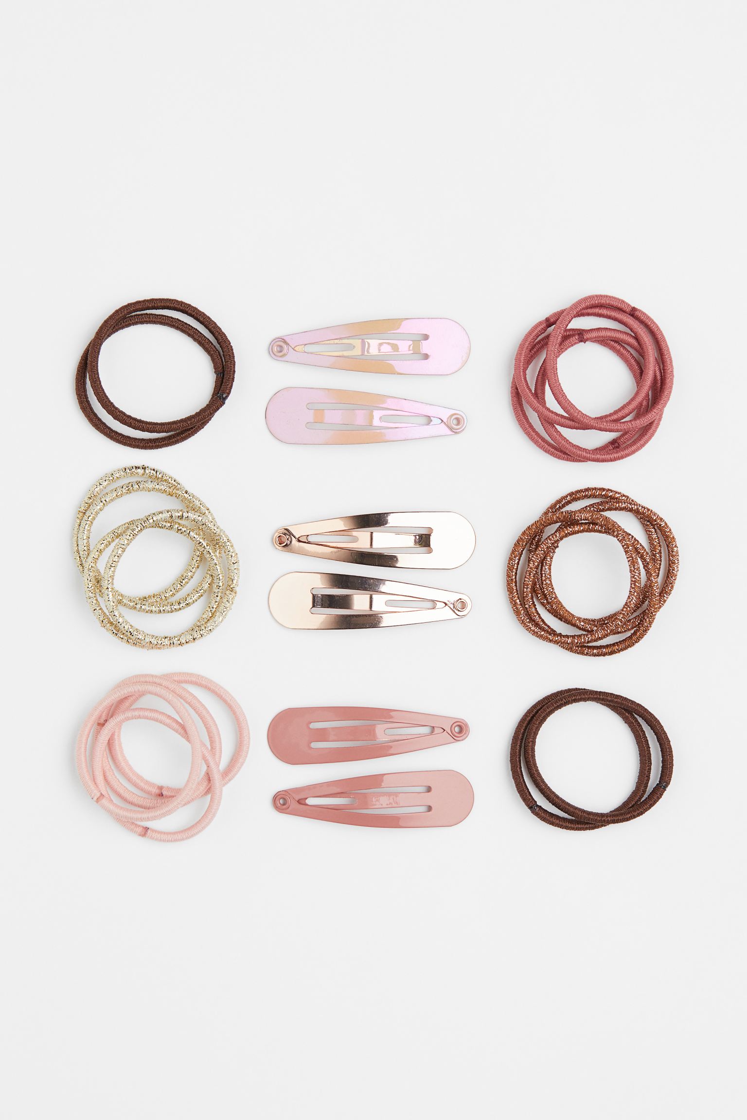 

Hair elastics and clips
