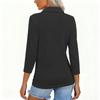 Women's Fashionable And Casual Solid Color Three Quarter Sleeve Pullover Slim Fit Top