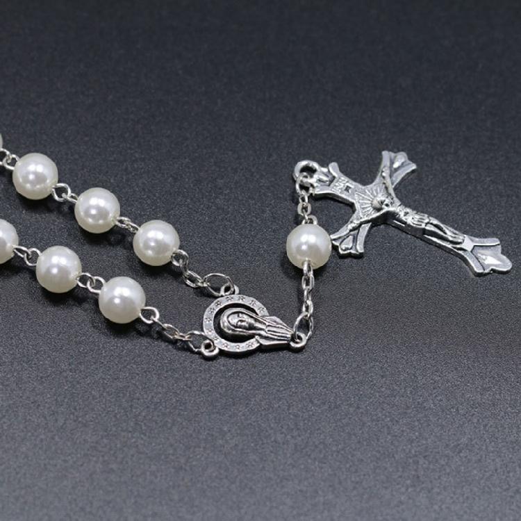 Christening Pearl Bracelet with for Cross for Communion Religious Baptism Jewelr