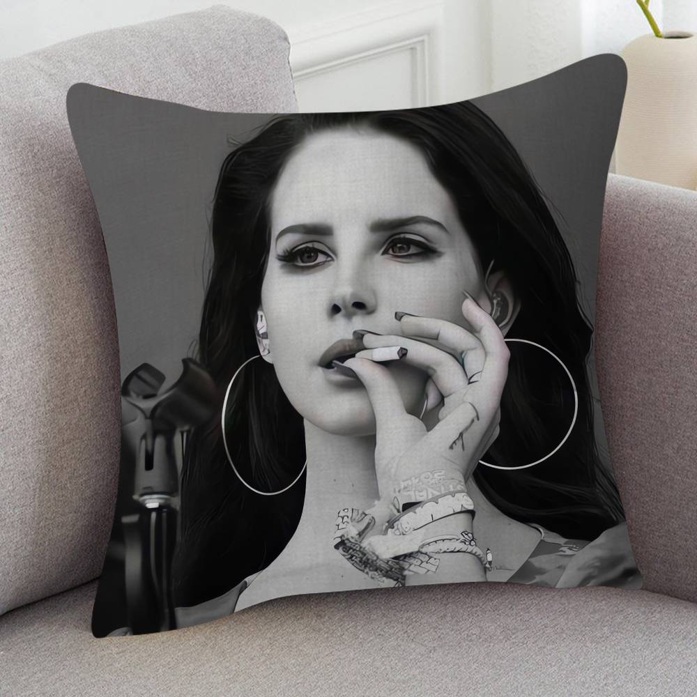 Singer Lana Del Rey Cute Cartoon Twodimensional Pillowcase Bedroom Sofa Cushion Cover Nap Pillow Cover
