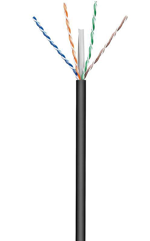 Microconnect U/Utp Cat6 Exterior 100M, Negro