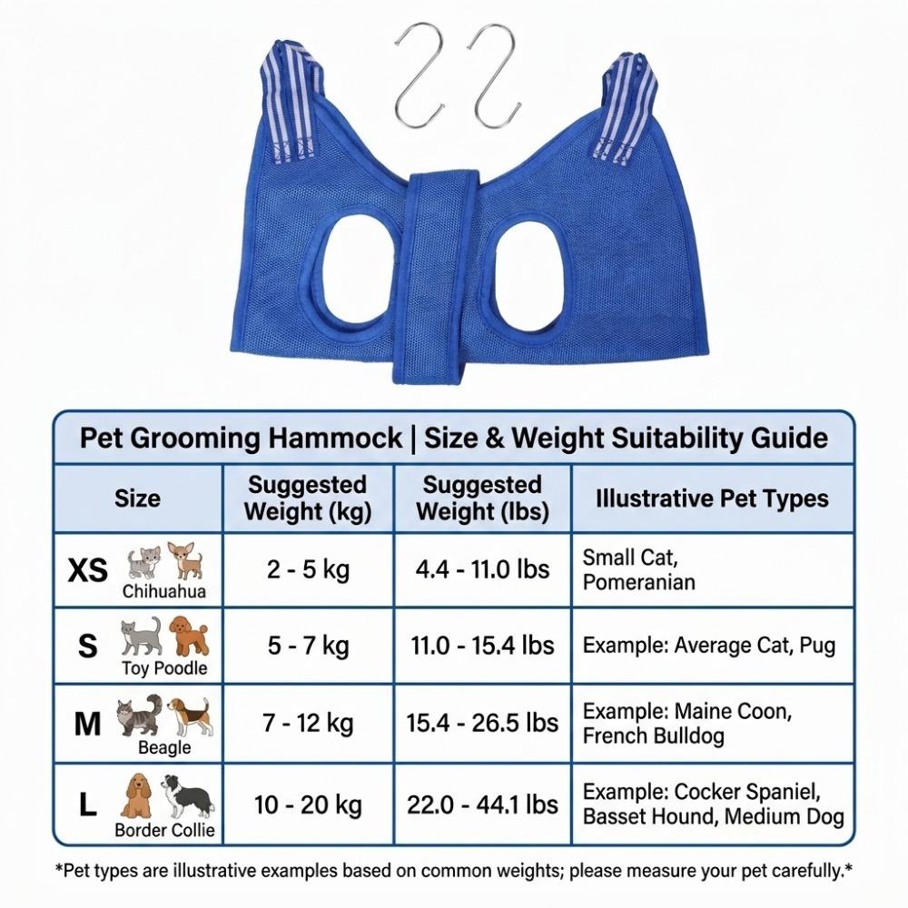 Breathable Mesh Pet Nail Trimming Sling Adjustable Strap Cat Dog Grooming Helper  Pet Bath Care