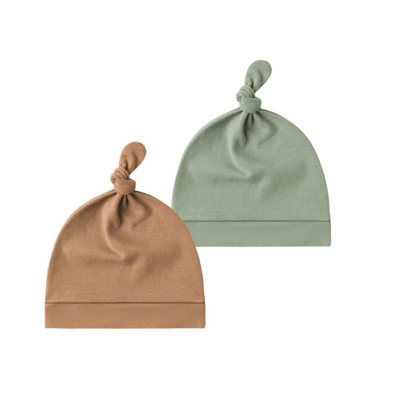 

2 шт. Детская шапочка из хлопка, удобная, для новорожденных, фетальная шапочка, модная шапочка с узлом, эластичная шапочка, трендовый головной убор