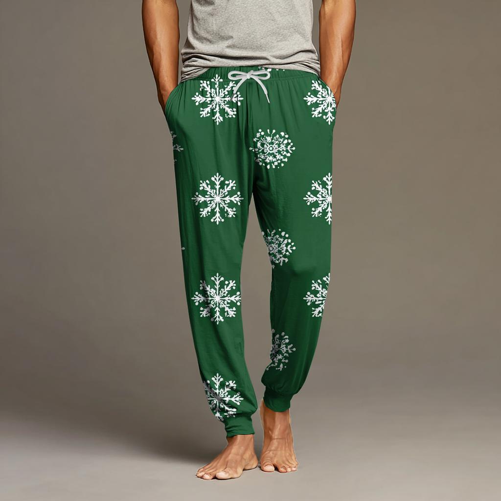 Herre Snøring Lomme Mansjett Fritidsbukser Hjem Sovebukser