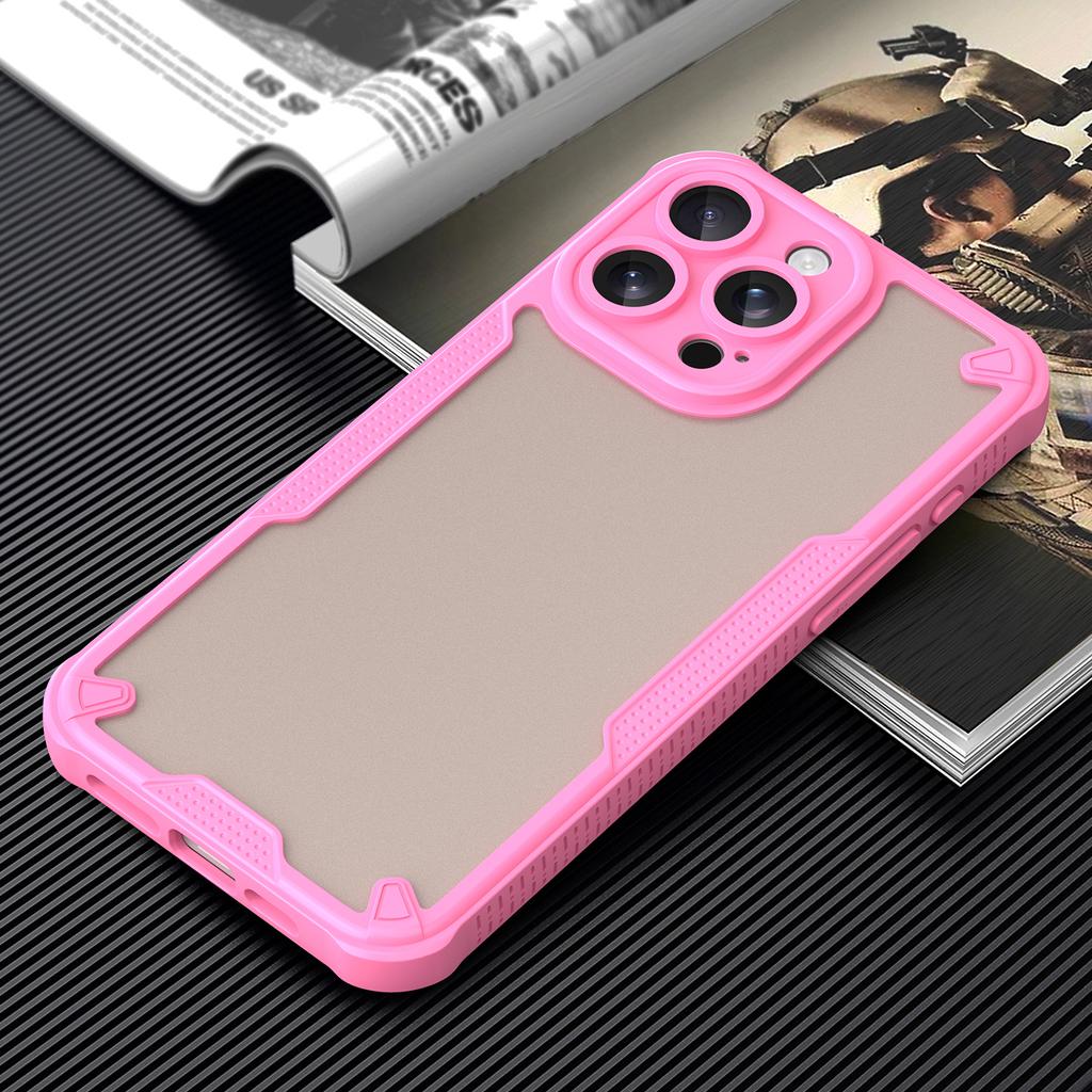Armor Series For iPhone 15 Pro Case PC+TPU Semi-Transparent Frosted Finish Protective Phone Cover