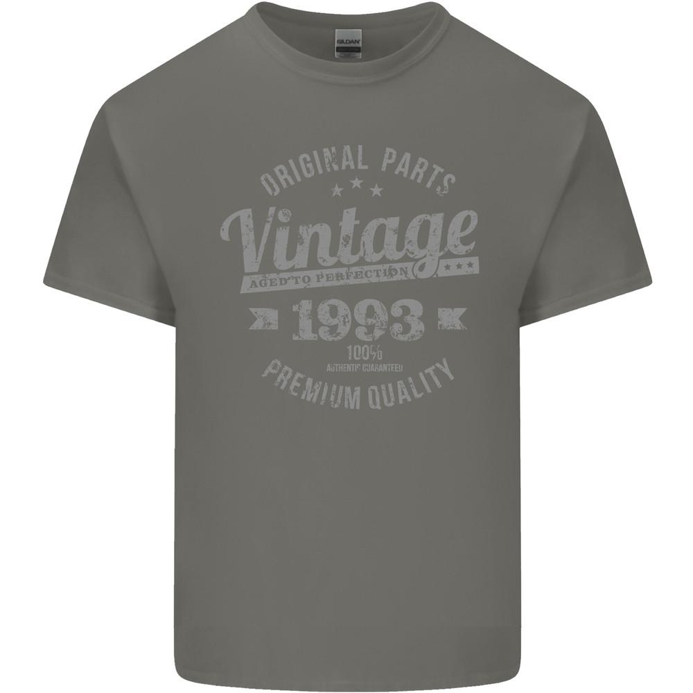 Vintage Year 32nd Birthday 1993 Mens Light Cotton T-Shirt Charcoal Unisex T-Shirt L