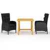 VidaXL 3-Piece Garden Dining Set Table and Patio Dining Chairs Outdoor Dining Furniture Living Room 3068690