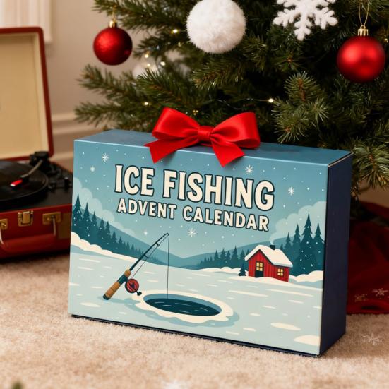 Ice Fishing Advent Calendar 2025 24 Days Ice Fishing Lures Christmas Countdown Calendar Set