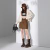 Millefleurs Suede A-Line Mini Skirt: Autumn/Winter, Anti-Exposure, Slimming, Versatile Fashion for Women