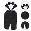 Black/Stripes Dog Tuxedo Costume Detachable Design Large Dog Costume Set  Autumn Season