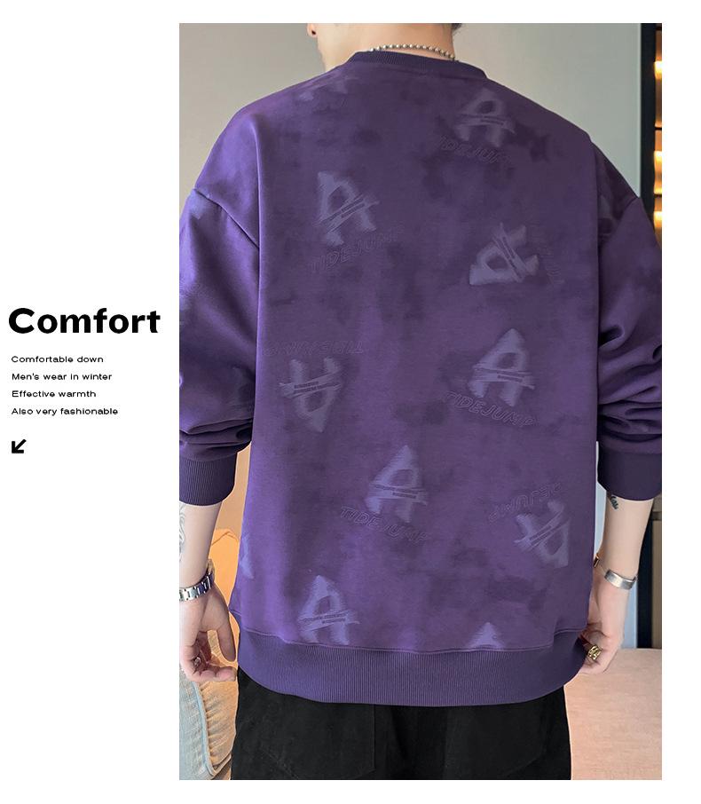 2026 Spring/Autumn Men's Casual Korean Style Round Neck Long Sleeve Hoodie