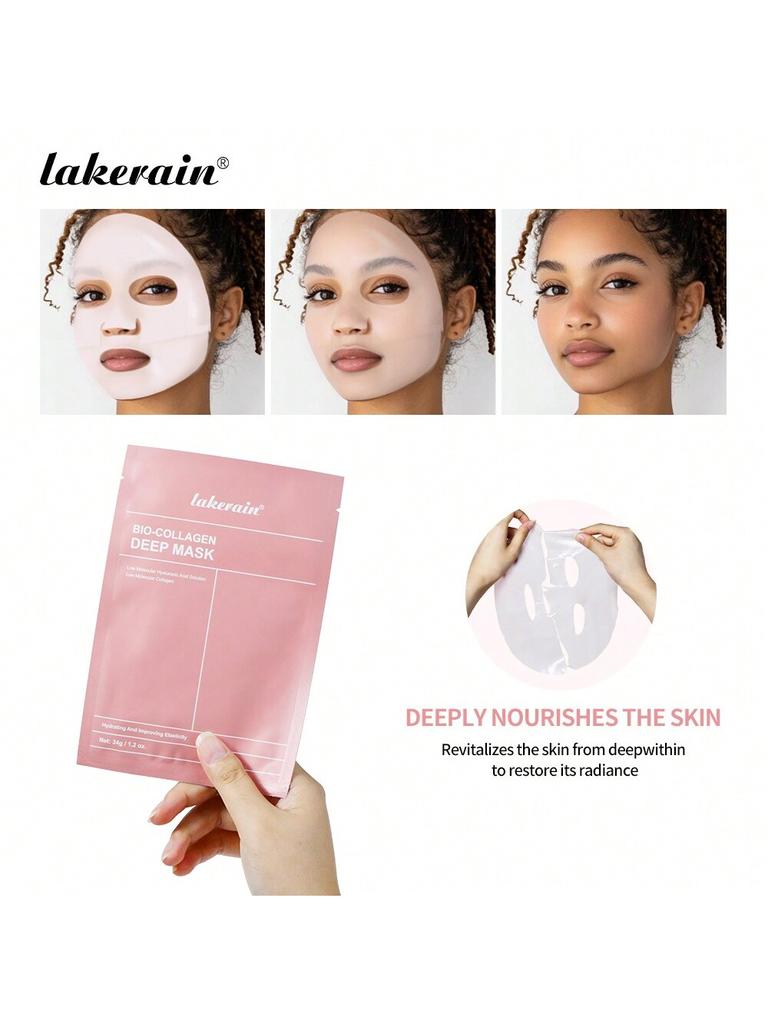 1pc Set BIO-COLLAGEN DEEP MASK. Deep Nourishment. Improve Skin Elasticity. Makes Skin Smoother And F