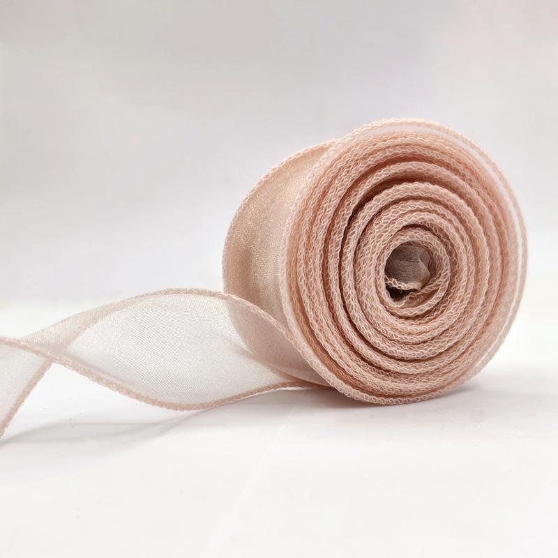 1 Roll Diy Bow Bouquet Voile Ribbons 4X900Cm Fishtail Organza Ribbon Reflective Iridescent Wavy Edge Ribbon For Gift Wrapping