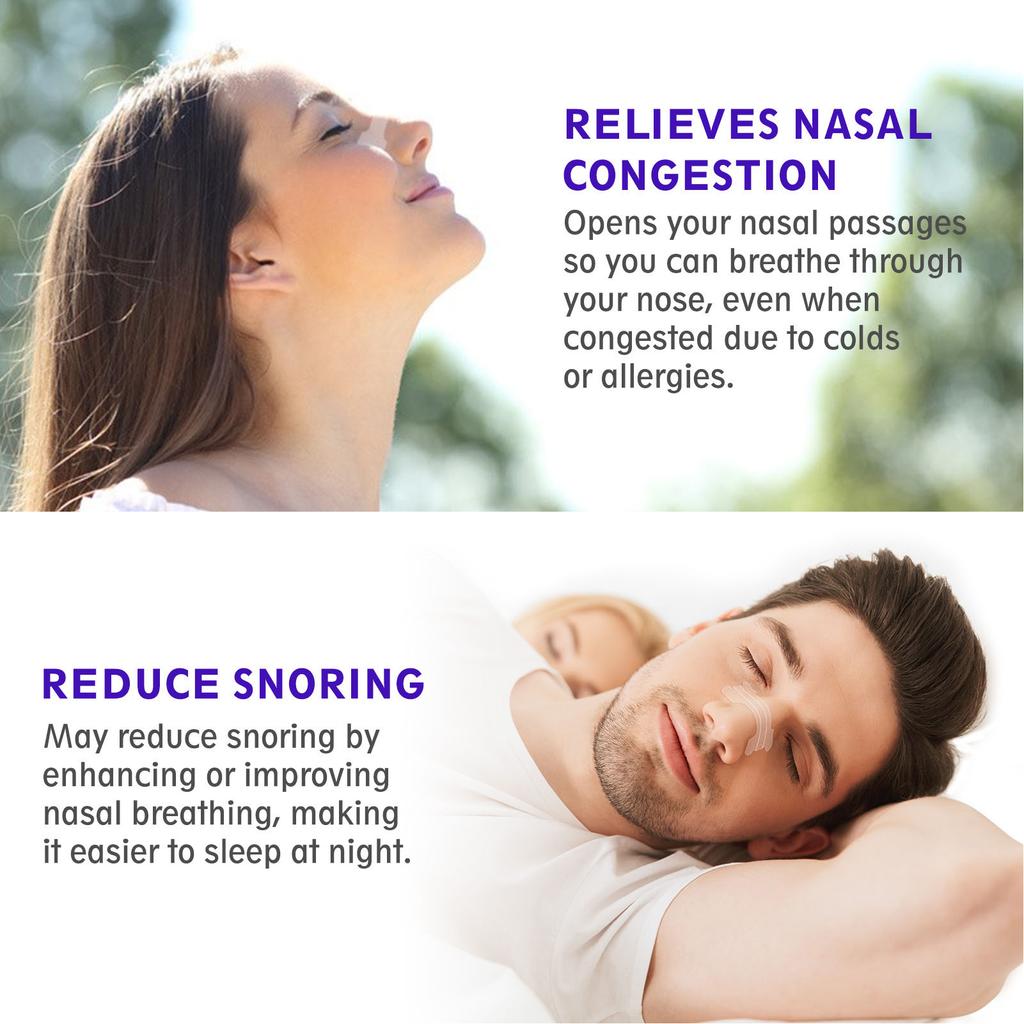 30Pcs Nasal Strips Anti Snoring Comfortable Fit Portable Breathing Nose Strips for All Skin Type