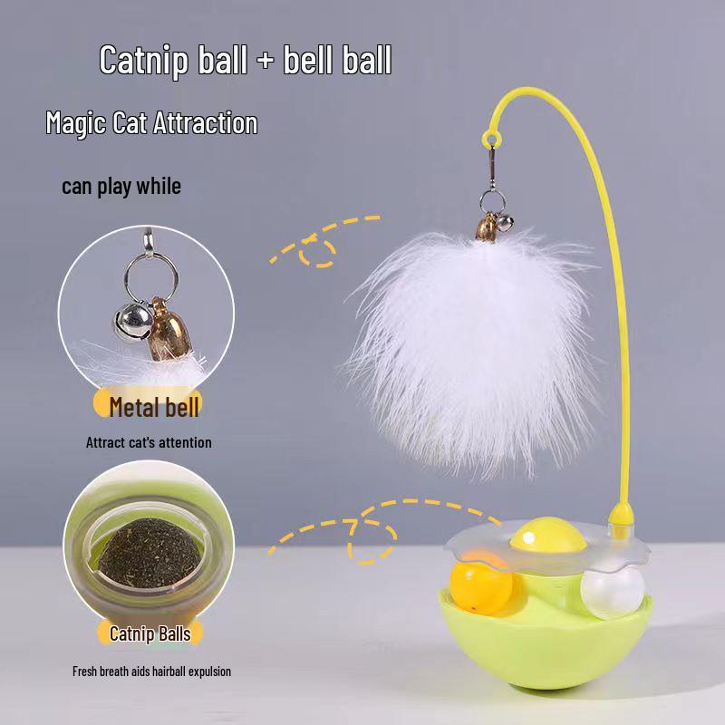 Interactive Catnip Teaser Wand & Tumbler Toy for Kittens