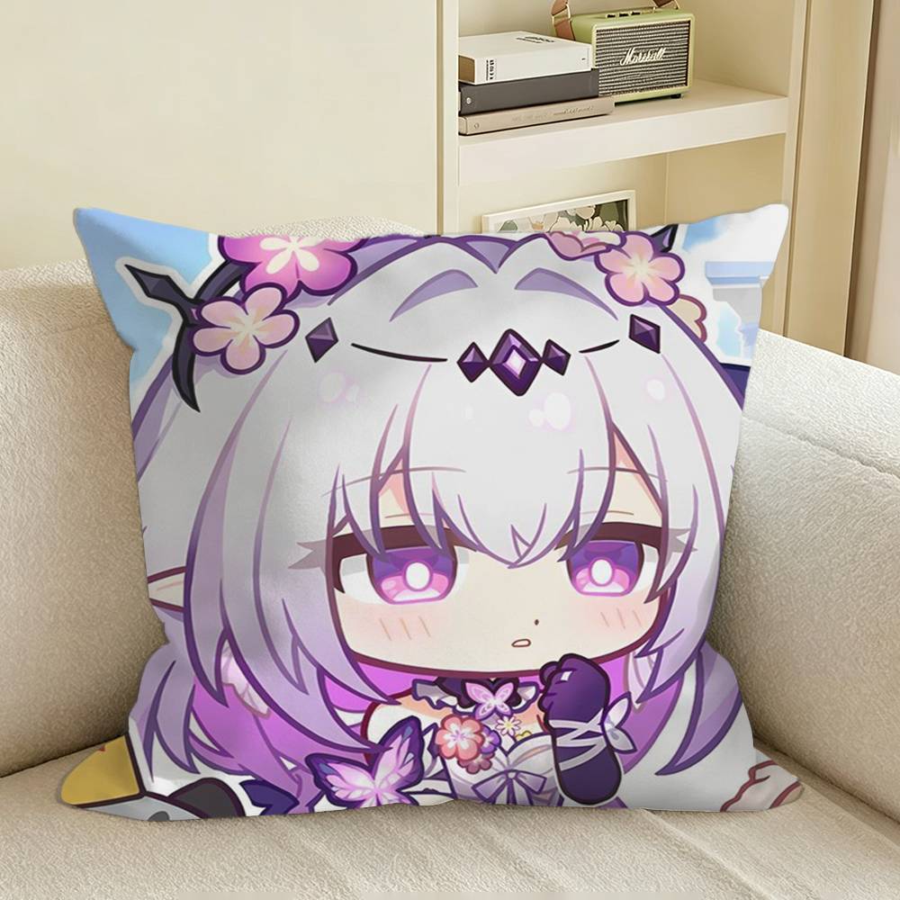 Game HSR CCastorice Square Sofa Pillow Cover Solid Color Living Room Home Decor Cushion Case
