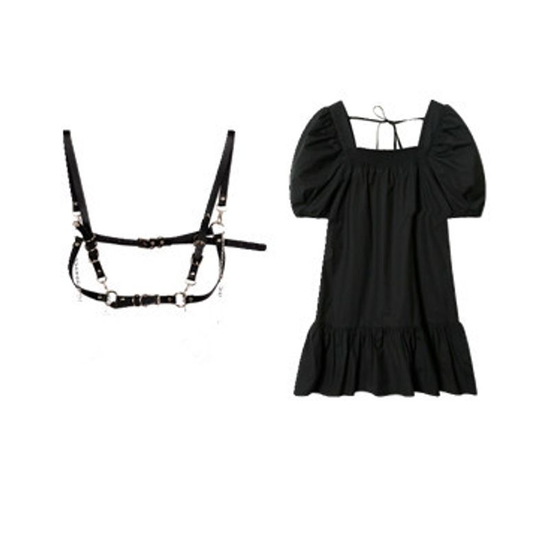 

Платье-цепочка Amazon в стиле ретро, оверсайз, женская одежда Chain strap FM