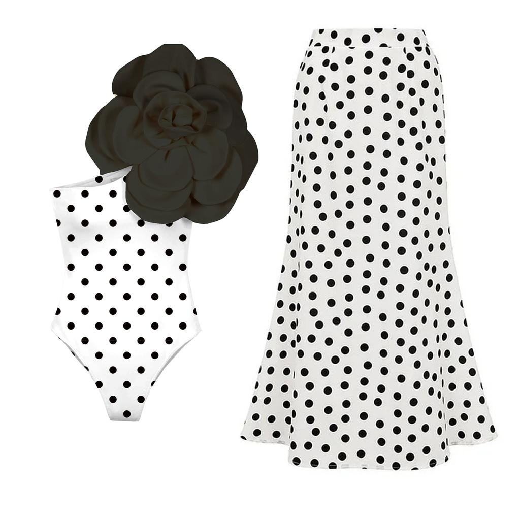 Ashgaily Flower One Piece Swimsuit Women One Shoulder Swimwear Monokini Bodysuit Bathing Suit Belt Beach Wear