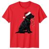 Black Labrador Dog Christmas Holidays Unisexs Unisexs Graphic Tee Santa Hat Lights