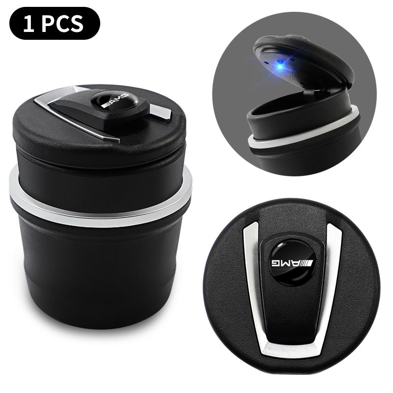 1pcs Car Cigarette Ashtray Cup With Lid With LED Light Portable For Mercedes Benz A180 A200 A260 W203 W210 W211 W204 C E S CLS