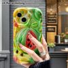 Phone case: 2D flat design, suitable for iPhone 18 17 16 15 14 13 Pro protective case, big watermelon ornament, perfect Christmas and Halloween holida