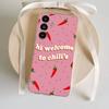 Love Red Chili Phone Case For Samsung S24,30,21,22,23,20 FE,lite,PIus,Ultra,5G,Note,9,10 Transparent Cover