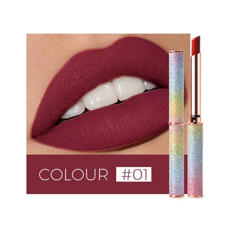 VIBELY Starlight Sparkle Matte Lipstick Dip-in-Cup, No-Fall Crushed Diamond Lipstick