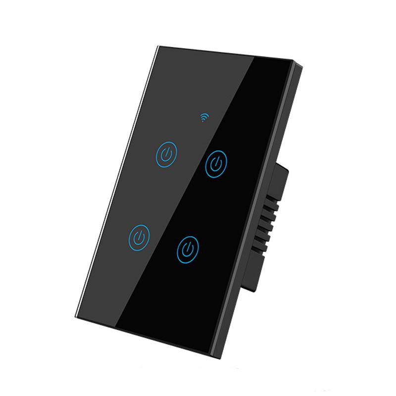 LangYeao Tuya WiFi US AU 1/2/3/4 Gang Smart Touch Wall Light Switch Work with Alexa and Google Home with Neutral Wire