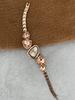 Luxury Crystal Inlaid Bracelet Watch for Women Irregular Triangle Dial Stainless‑Steel Strap Female Quartz Waterproof Wristwatch