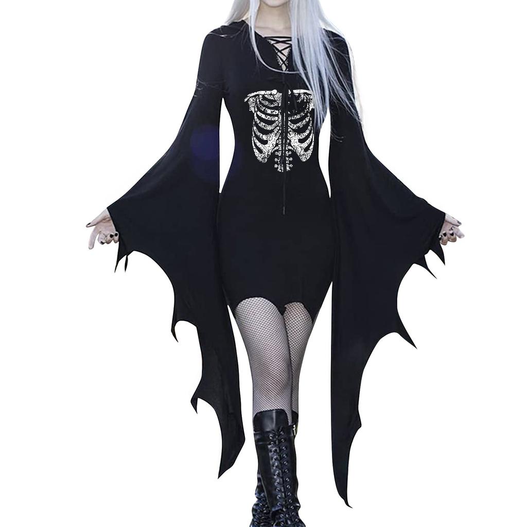 Dress For Women,Butterfly Sleeve Irregularity Costumes Witch  Halloween Carnival Party