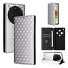Cubic Grid Texture Flip Leather Phone Case