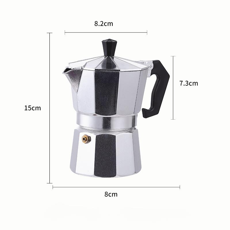 Italian Aluminium Moka Pot European Coffee Utensils Octagonal Moka Pot Classic Italian Coffee Brewing Tools Café Accessories