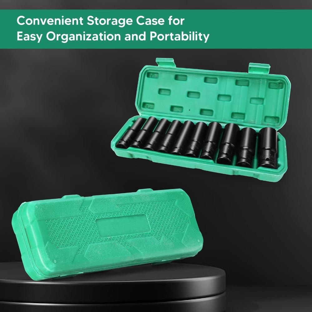 High Quality Long Extended Hex Impact Socket Set for Electric/Air Impact Wrenches Automotive Mechanical Repair Specialized Tools