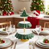 Resin Christmas Tree Cake Stand 2 Tier Cupcake Stand Dessert Tower Pastry Serving Tray Xmas Ornaments Table Decoration 2025