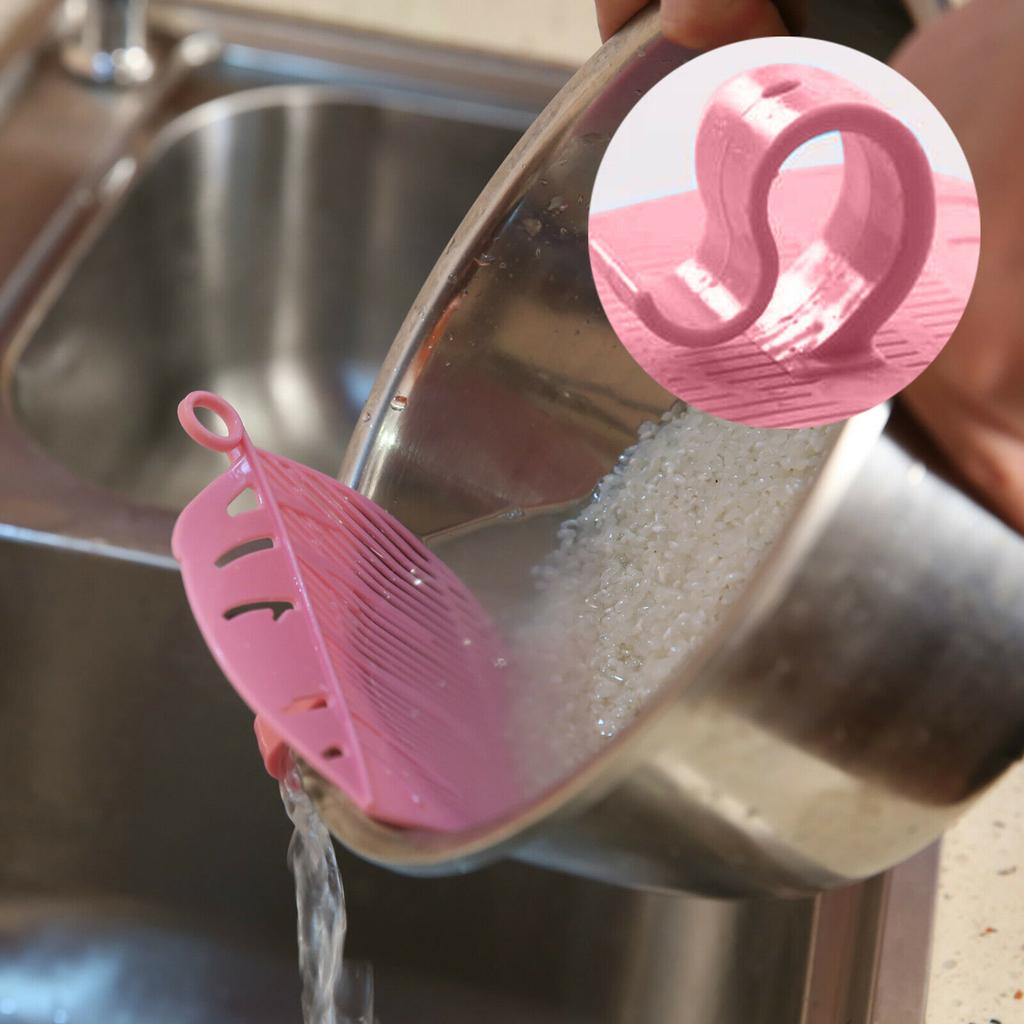 1 Pack Durable Leaf Half Round Rice Washing Sieve Cleaning Gadgets Kitchen Clip