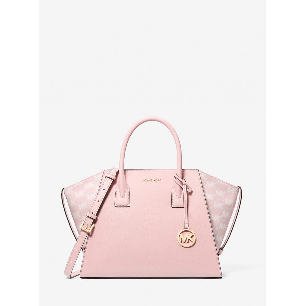 

Michael Kors Avril Leather Logo Jacquard Satchel Large 35s5g4vs3l7278 Powder Blush F