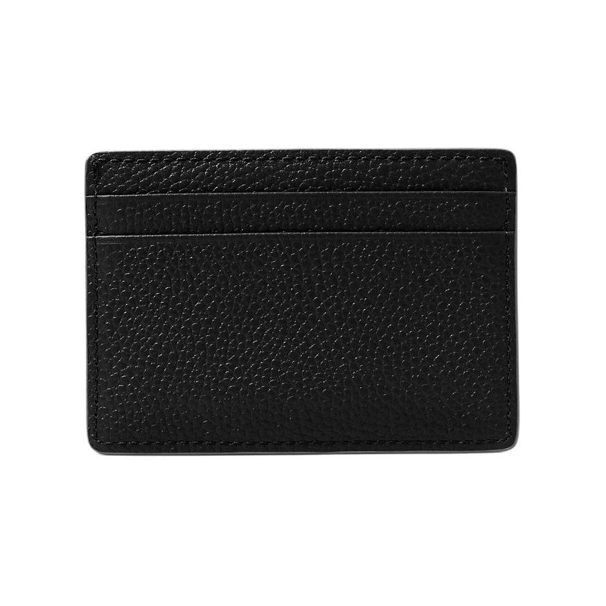 Michael Kors Chic Compact Letter Logo Litchi Grain Leather Card Holder Women accessories Black 32F7GF6D0L-BLACK